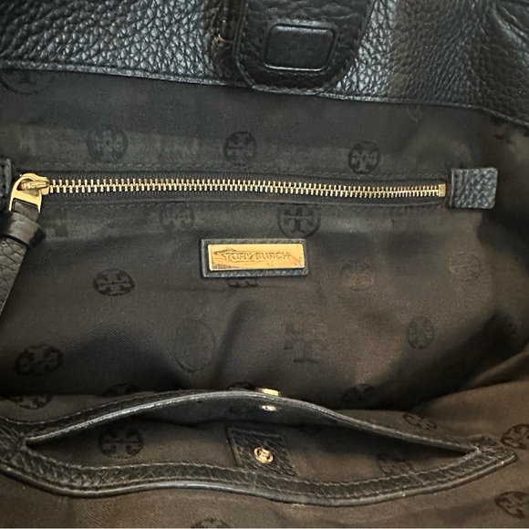 Tory Burch Large Taylor Black Pebbled Leather Tote Shoulder Bag - Picture 10 of 16